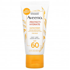 Aveeno, Protect + Hydrate, солнцезащитное средство, для лица, SPF 60, 60 мл (2 жидк. Унции)