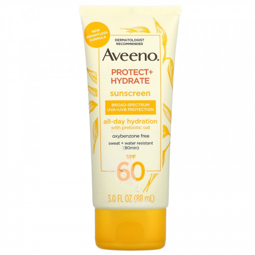 Aveeno, Protect + Hydrate, Солнцезащитный крем, SPF 60, 3 жидких унции (88 мл)