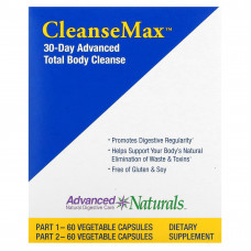 Advanced Naturals, CleanseMax, улучшенное средство для всего тела за 30 дней, 2 флакона, 60 растительных капсул в каждом