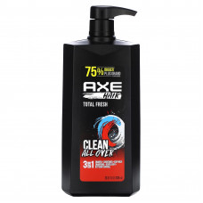 Axe, Hair, очищение всей поверхности, шампунь 3 в 1, кондиционер и гель для душа, Total Fresh, 828 мл (28 жидк. Унций)