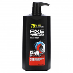Axe, Hair, очищение всей поверхности, шампунь 3 в 1, кондиционер и гель для душа, Total Fresh, 828 мл (28 жидк. Унций)