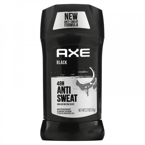 Axe, 48H, антиперспирант против пота, черный, 76 г (2,7 унции)