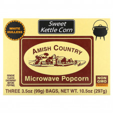 Amish Country Popcorn, Попкорн в микроволновой печи, сладкая кукуруза, 3 пакетика по 99 г (3,5 унции)