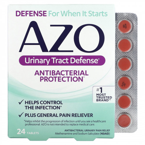 Azo, Защита мочевыводящих путей, антибактериальная защита, 24 таблетки