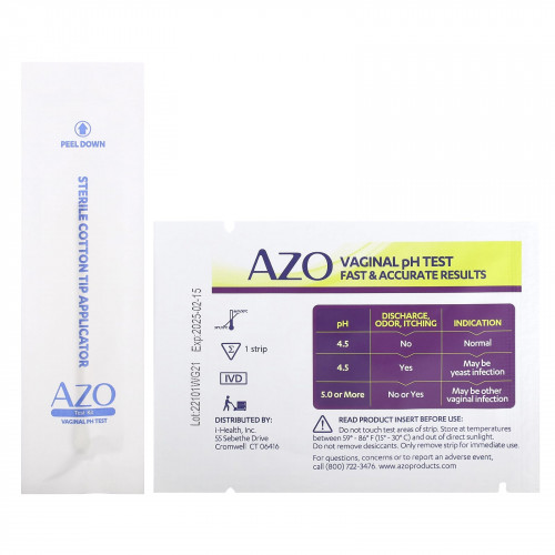 Azo, Вагинальный pH-тест, 2 теста для самодиагностики