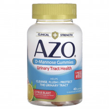 Azo, Жевательные мармеладки с D-маннозой, цитрусовые, 40 жевательных таблеток