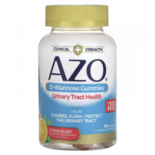 Azo, Жевательные мармеладки с D-маннозой, цитрусовые, 40 жевательных таблеток