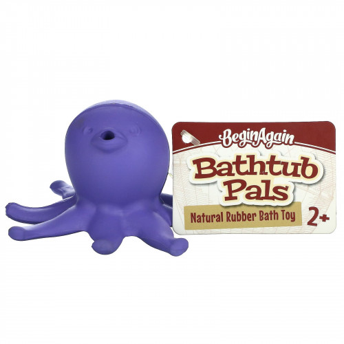 Begin Again Toys, Bath Bath Pals, игрушки для ванны из натурального каучука, осьминог, от 2 месяцев, 1 штука