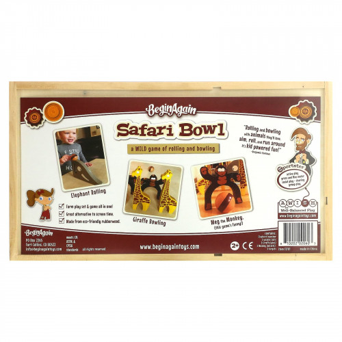 Begin Again Toys, Safari Bowl, игра в боулинг Wild Action, для детей от 2 лет, набор из 11 предметов