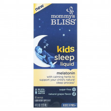 Mommy's Bliss, Kids, жидкое средство для сна, мелатонин, для детей от 3 лет, со вкусом винограда, 120 мл (4 жидк. унции)