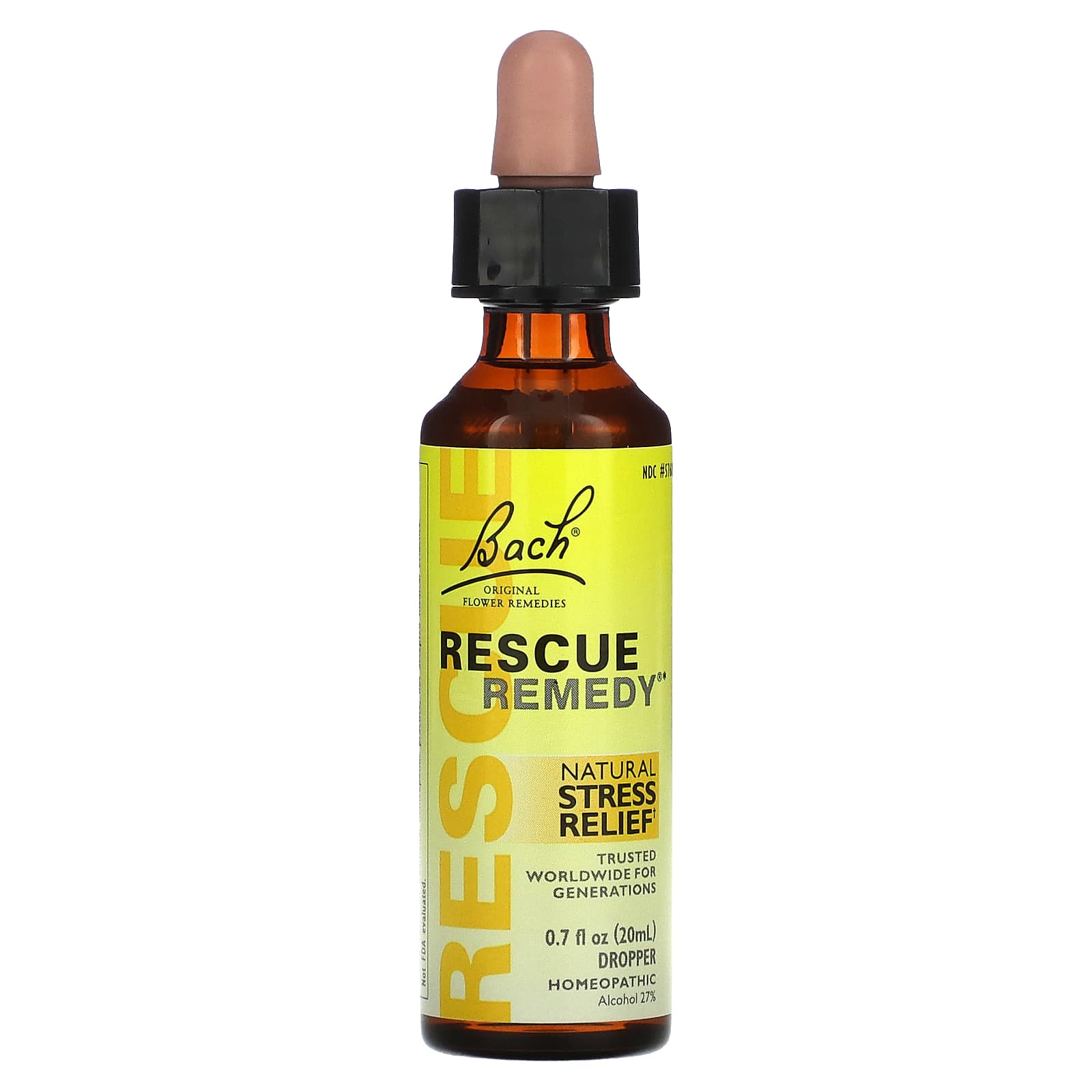 Bach, Original Flower Remedies, Rescue Remedy, натуральное средство для снятия стресса, 20 мл (0,7 жидк. Унции)