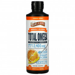 Barlean's, Total Omega 3 · 6 · 9, со вкусом апельсинового крема, 2400 мг, 454 г (16 унций)