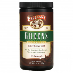 Barlean's, Зеленая добавка в форме порошка, с вкусом «шоколадный шелк», 270 г (9,52 унции)