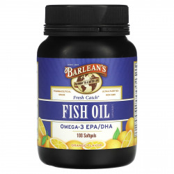 Barlean's, Fresh Catch, добавка с рыбьим жиром, омега-3 ЭПК / ДГК, апельсин, 100 мягких таблеток