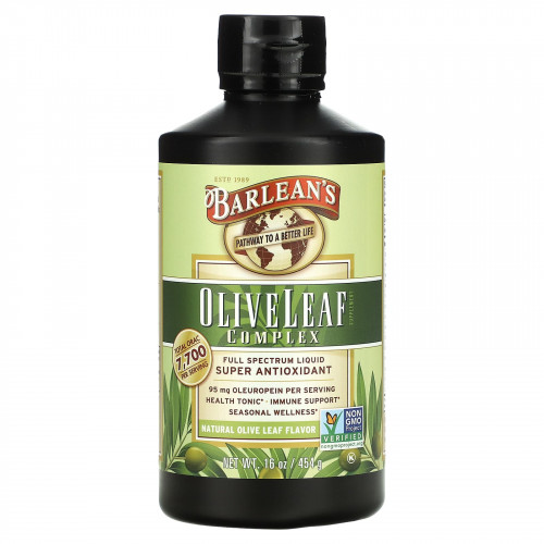 Barlean's, Комплекс из оливковых листьев, натуральный ароматизатор оливковых листьев, 454 г (16 унций)