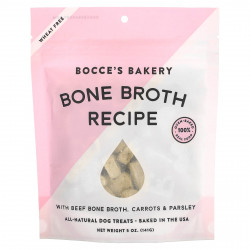 Bocce's Bakery, Рецепт костного бульона, для собак, с говяжьим костным бульоном, морковью и петрушкой, 141 г (5 унций)