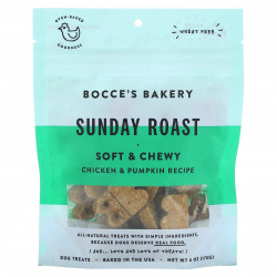 Bocce's Bakery, Лакомства для собак, воскресное жаркое, с курицей и тыквой, 170 г (6 унций)