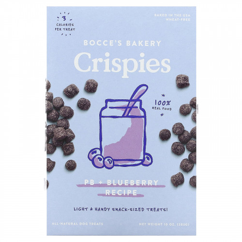 Bocce's Bakery, Crispies, PB + Blueberry, 283 г (10 унций)