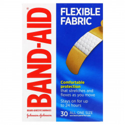 Band Aid, Лейкопластырные повязки, гибкая ткань, 30 повязок