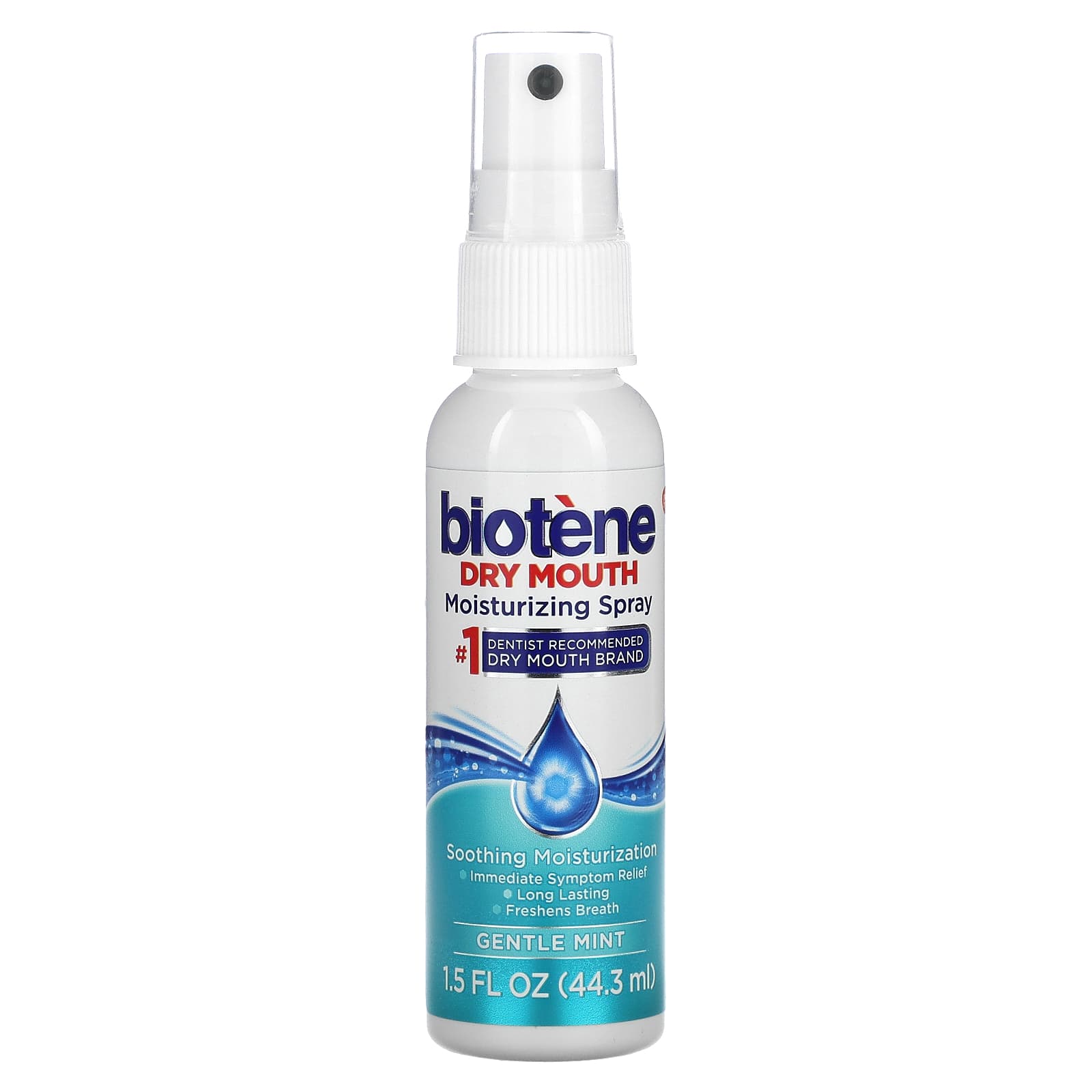 Biotene Dental Products, Увлажняющий спрей для сухого рта, нежная мята, 44,3 мл (1,5 жидк. Унции)