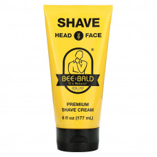 Bee Bald, Shave Head & Face, крем для бритья премиального качества, 177 мл (6 жидк. унций)