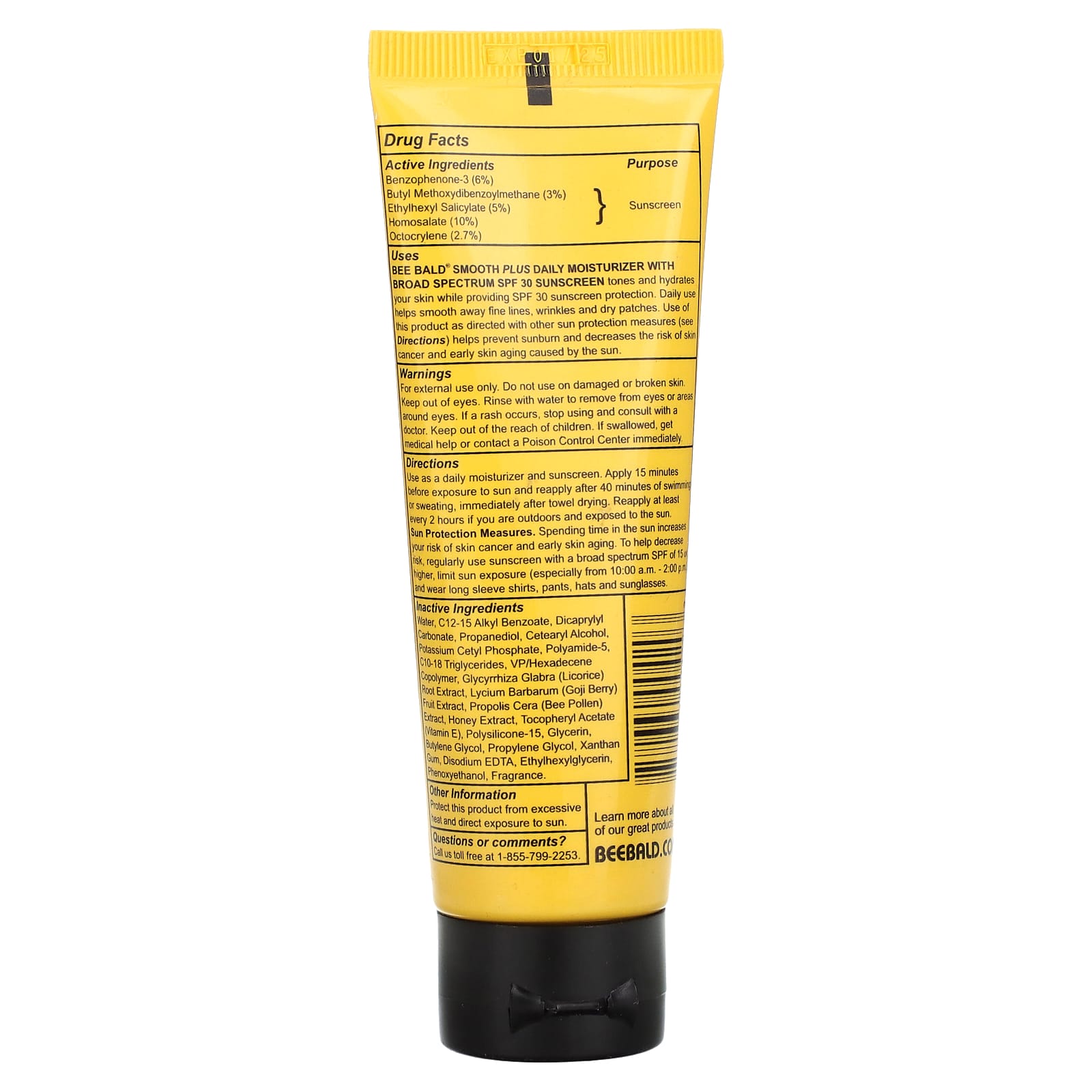 Bee Bald, Smooth Plus, ежедневное увлажняющее средство для головы и лица, SPF 30, 50 мл (1,7 жидк. унции)