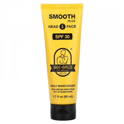 Bee Bald, Smooth Plus, ежедневное увлажняющее средство для головы и лица, SPF 30, 50 мл (1,7 жидк. унции)