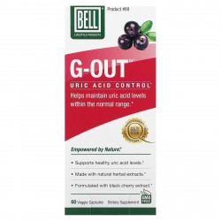 Bell Lifestyle, G-Out, контроль уровня мочевой кислоты, 60 растительных капсул