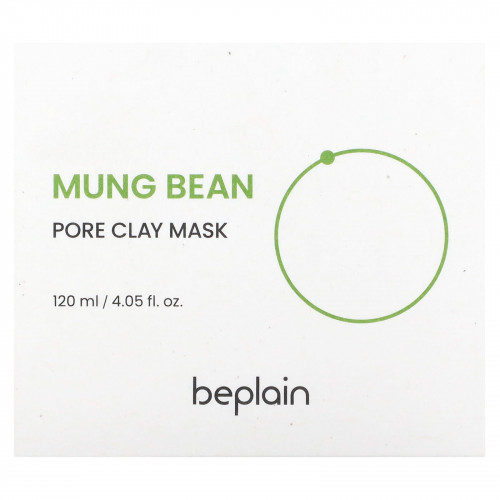 Beplain, Mung Bean, маска для красоты с глиной для пор, 120 мл (4,05 жидк. Унции)