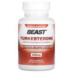 Beast, Туркестерон, с гидроксипропил-ß-циклодекстрином, 500 мг, 60 растительных капсул