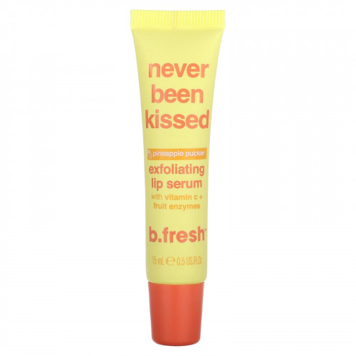 b.fresh, Never Been Kissed, отшелушивающая сыворотка для губ, ананас, 15 мл (0,5 жидк. Унции)