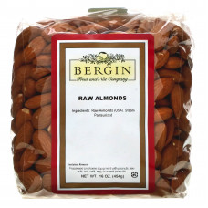 Bergin Fruit and Nut Company, Сырой миндаль, 16 унций (454 г)