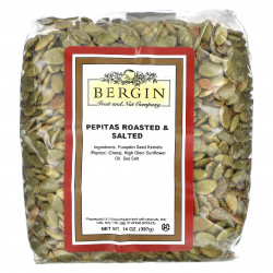 Bergin Fruit and Nut Company, обжаренные соленые тыквенные семечки, 397 г (14 унций)