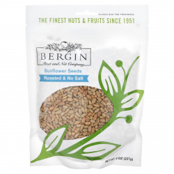 Bergin Fruit and Nut Company, Семена подсолнечника, обжаренные, без соли, 227 г (8 унций)
