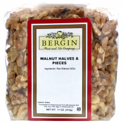 Bergin Fruit and Nut Company, Грецкий орех половинками и кусочками, 312 г (11 унций)