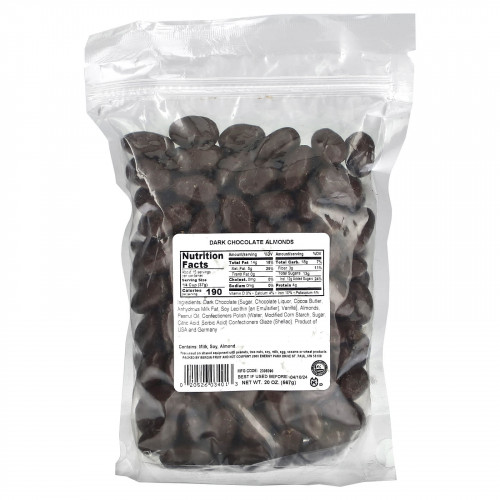 Bergin Fruit and Nut Company, Темный шоколад и миндаль, 567 г (20 унций)
