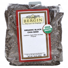 Bergin Fruit and Nut Company, органические черные семена чиа, 454 г (16 унций)