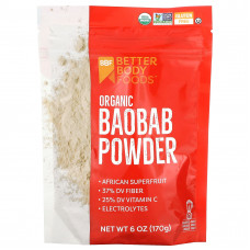 BetterBody Foods, Органический порошок баобаба, 170 г (6 унций)