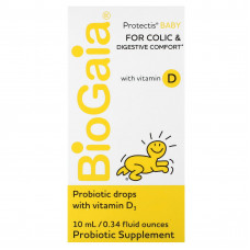 BioGaia, Protectis, для детей, пробиотик, в каплях, с витамином D, 10 мл (0,34 жидк. унции)