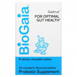 BioGaia, Gastrus, для оптимального здоровья кишечника, вкус мандарина, 30 таблеток
