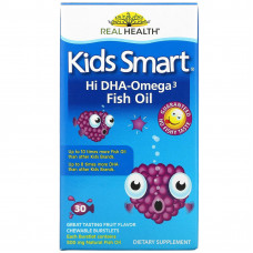 Bioglan, Kids Smart, рыбий жир с высоким содержанием омега-3 и ДГК, великолепный фруктовый вкус, 30 жевательных капсул, лопающихся во рту