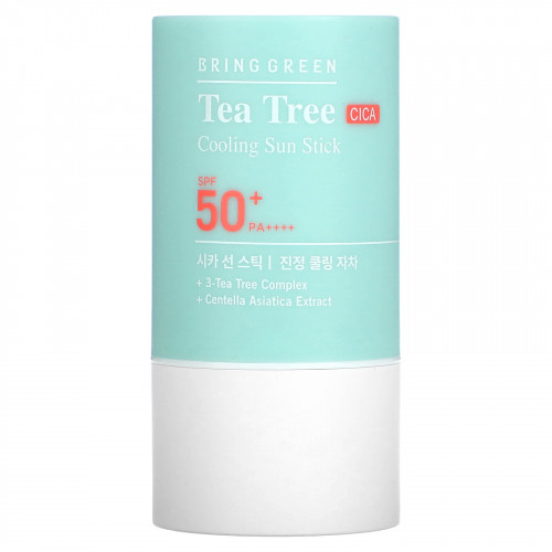 Bringgreen, Охлаждающий солнцезащитный стик Tea Tree CICA, SPF 50+ PA ++++, 22 г (0,77 унции)