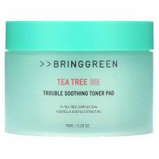Bringgreen, Tea Tree Cica, успокаивающий тонизирующий диск для проблем, 150 г (5,29 унции)