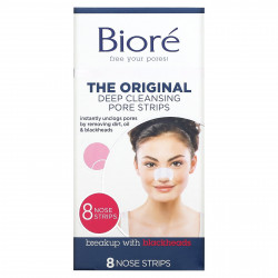 Biore, полоски для глубокого очищения пор, оригинальная формула, 8 полосок для очищения кожи носа