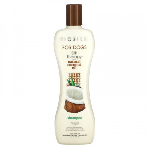 Biosilk, Silky Therapy с натуральным шампунем с кокосовым маслом, для собак, 355 мл (12 жидк. Унций)