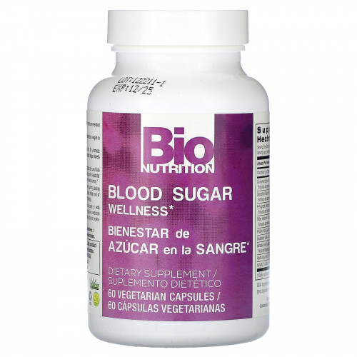 Bio Nutrition, средство для контроля сахара в крови, 60 вегетарианских капсул