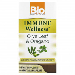 Bio Nutrition, Immune Wellness, листья оливы и орегано, 60 вегетарианских капсул