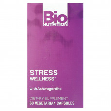 Bio Nutrition, Stress Wellness с ашвагандой, 60 вегетарианских капсул