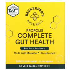 Beekeeper's Naturals, Propolis Complete Gut Health, 60 вегетарианских капсул