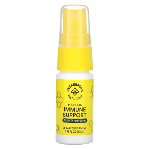 Beekeeper's Naturals, Propolis Immune Support, спрей для горла с прополисом, 15 мл (0,53 жидк. унции)